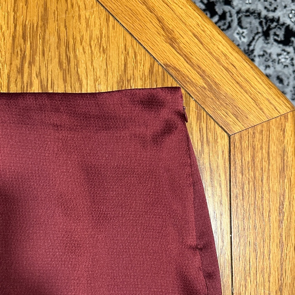 *FREE PEOPLE* Burgundy Mini All The Way Skirt Size 6 - Picture 2 of 6